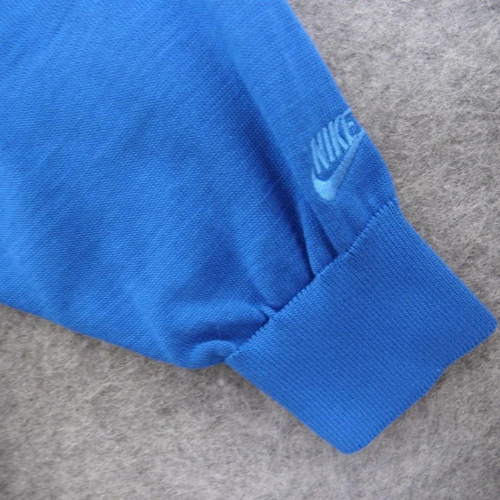 Nike Tech Pack Sweater Mens Medium Blue Crew Neck Distressed Graphic Casual